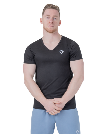 CASCARY 💎 figurbetontes Slim Fit T-Shirt mit V-Neck